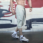 Mens Gym Workout 80% Cotton 20% Polyester 3/4 Pants A-282 print logo 50