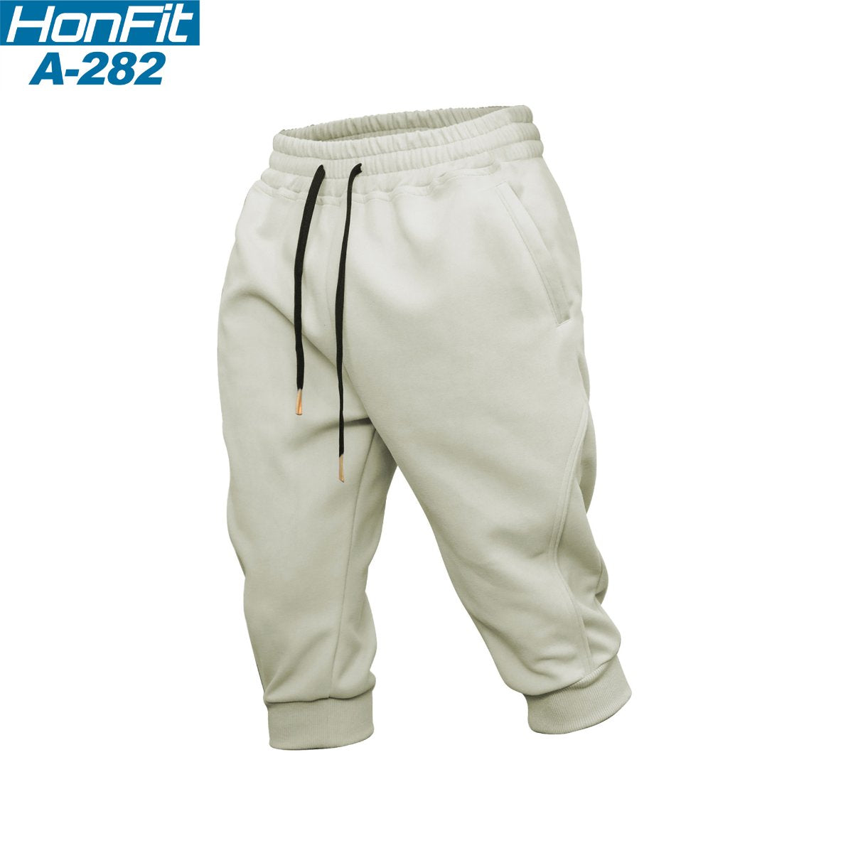 Mens Gym Workout 80% Cotton 20% Polyester 3/4 Pants A-282 print logo 6