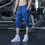 Mens Gym Workout 80% Cotton 20% Polyester 3/4 Pants A-282 print logo 51