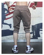 Mens Gym Workout 80% Cotton 20% Polyester 3/4 Pants A-282 print logo 31