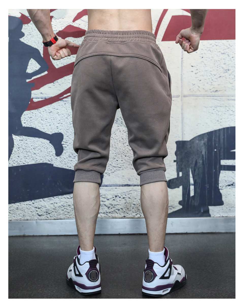 Mens Gym Workout 80% Cotton 20% Polyester 3/4 Pants A-282 print logo 31