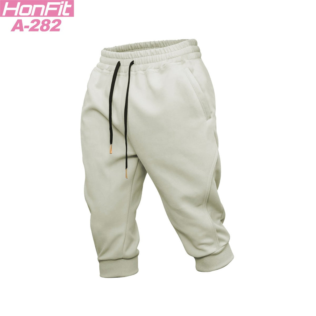 Mens Gym Workout 80% Cotton 20% Polyester 3/4 Pants A-282 print logo 11