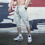 Mens Gym Workout 80% Cotton 20% Polyester 3/4 Pants A-282 print logo 40