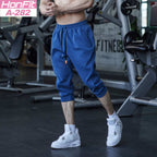 Mens Gym Workout 80% Cotton 20% Polyester 3/4 Pants A-282 print logo 12