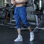 Mens Gym Workout 80% Cotton 20% Polyester 3/4 Pants A-282 print logo 16