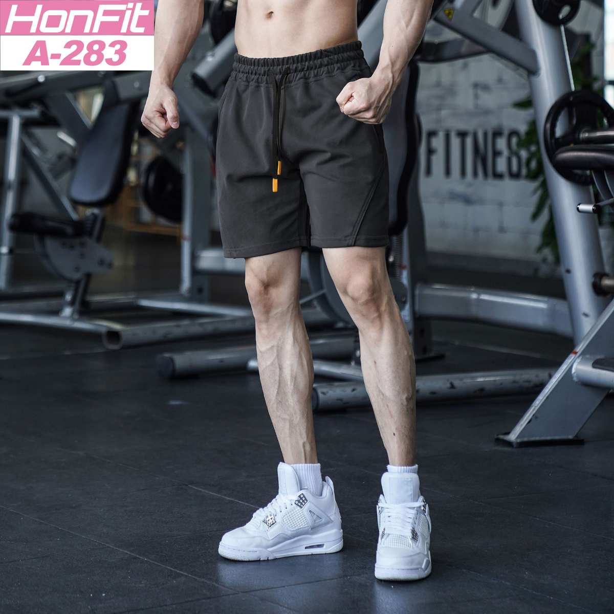 Mens Sports Basketball 80% Cotton 20% Polyester Shorts A-283 print logo 5