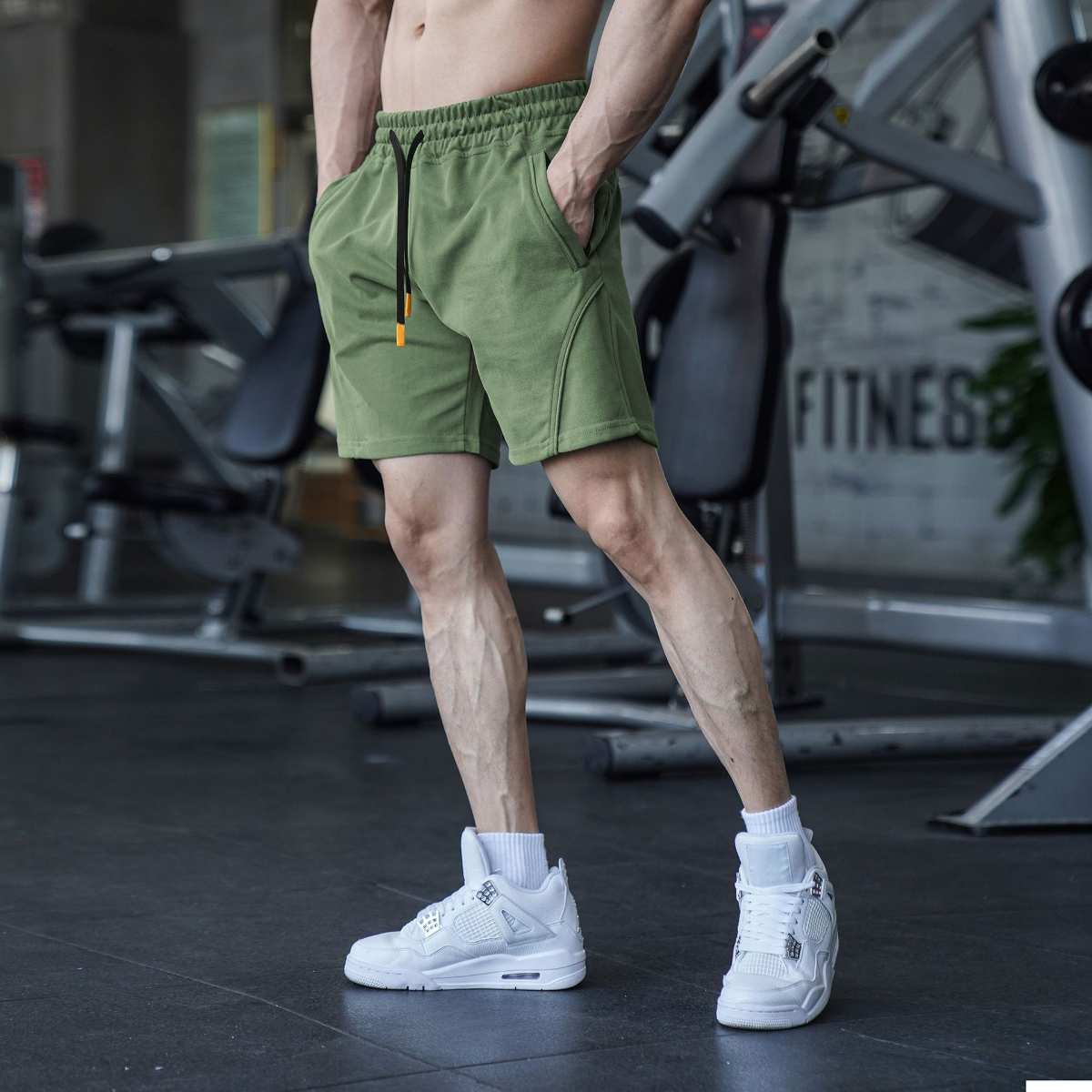 Mens Sports Basketball 80% Cotton 20% Polyester Shorts A-283 print logo 38