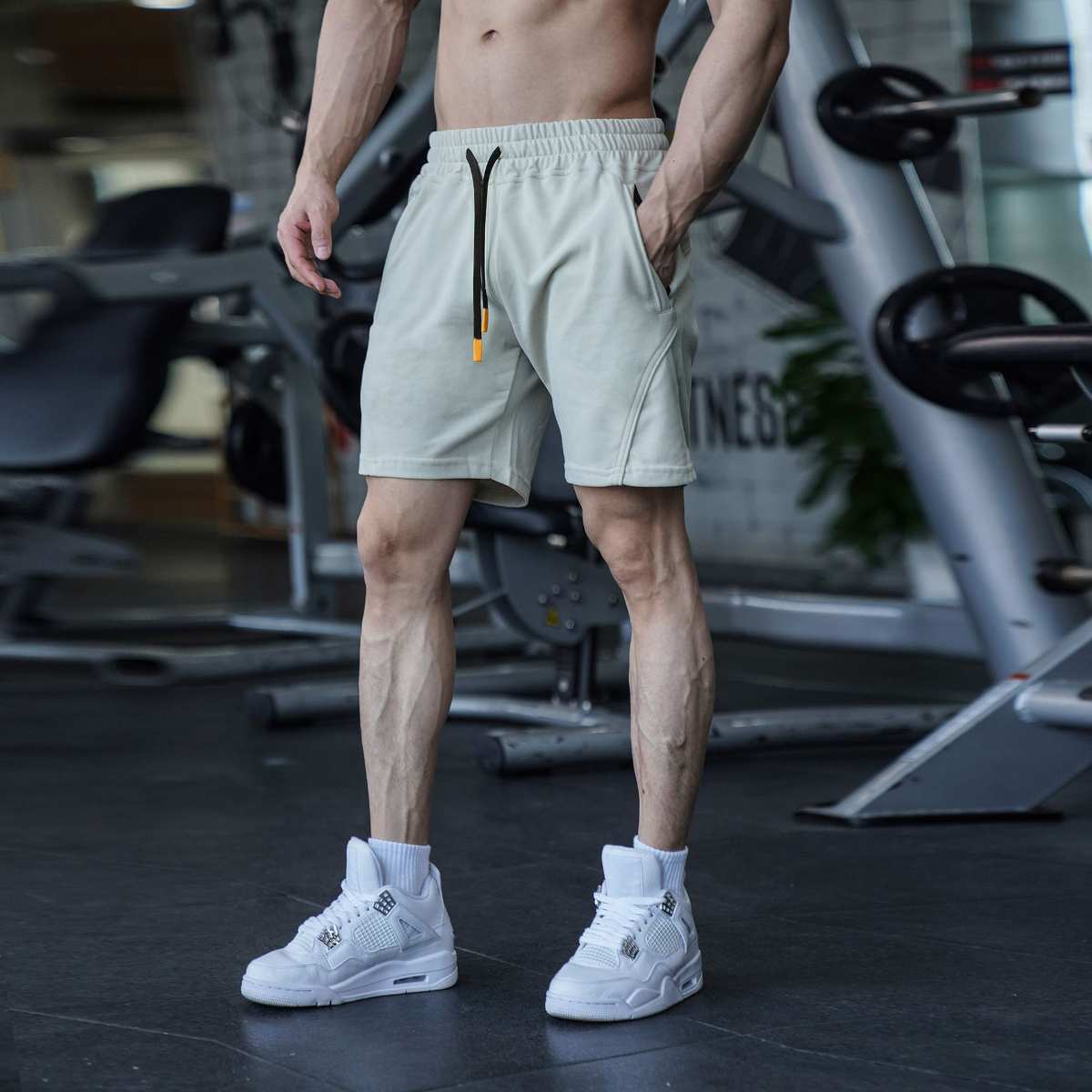 Mens Sports Basketball 80% Cotton 20% Polyester Shorts A-283 print logo 20