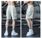 Mens Sports Cargo 95%cotton 5%spandex Shorts A-290 print logo 41
