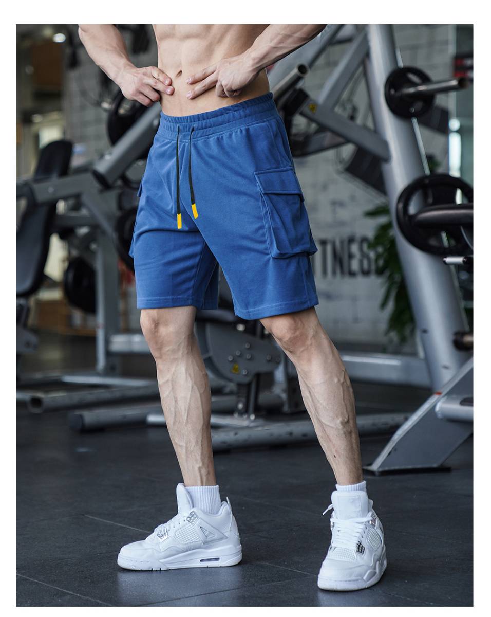Mens Sports Cargo 95%cotton 5%spandex Shorts A-290 print logo 37