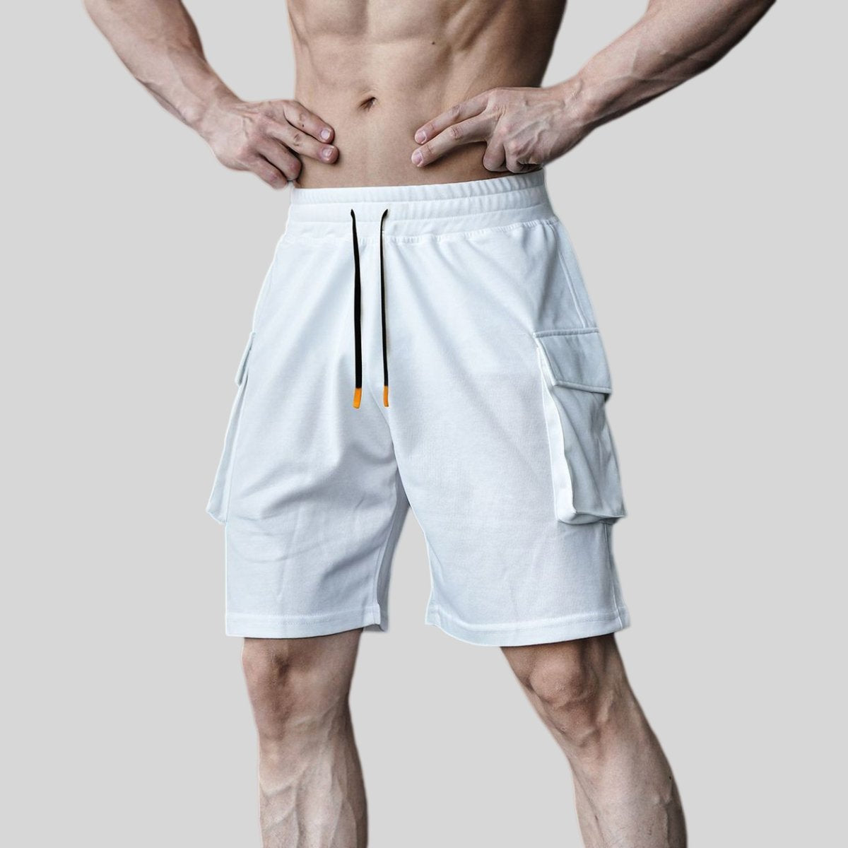 Mens Sports Cargo 95%cotton 5%spandex Shorts A-290 print logo 1