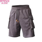 Mens Sports Cargo 95%cotton 5%spandex Shorts A-290 print logo 9