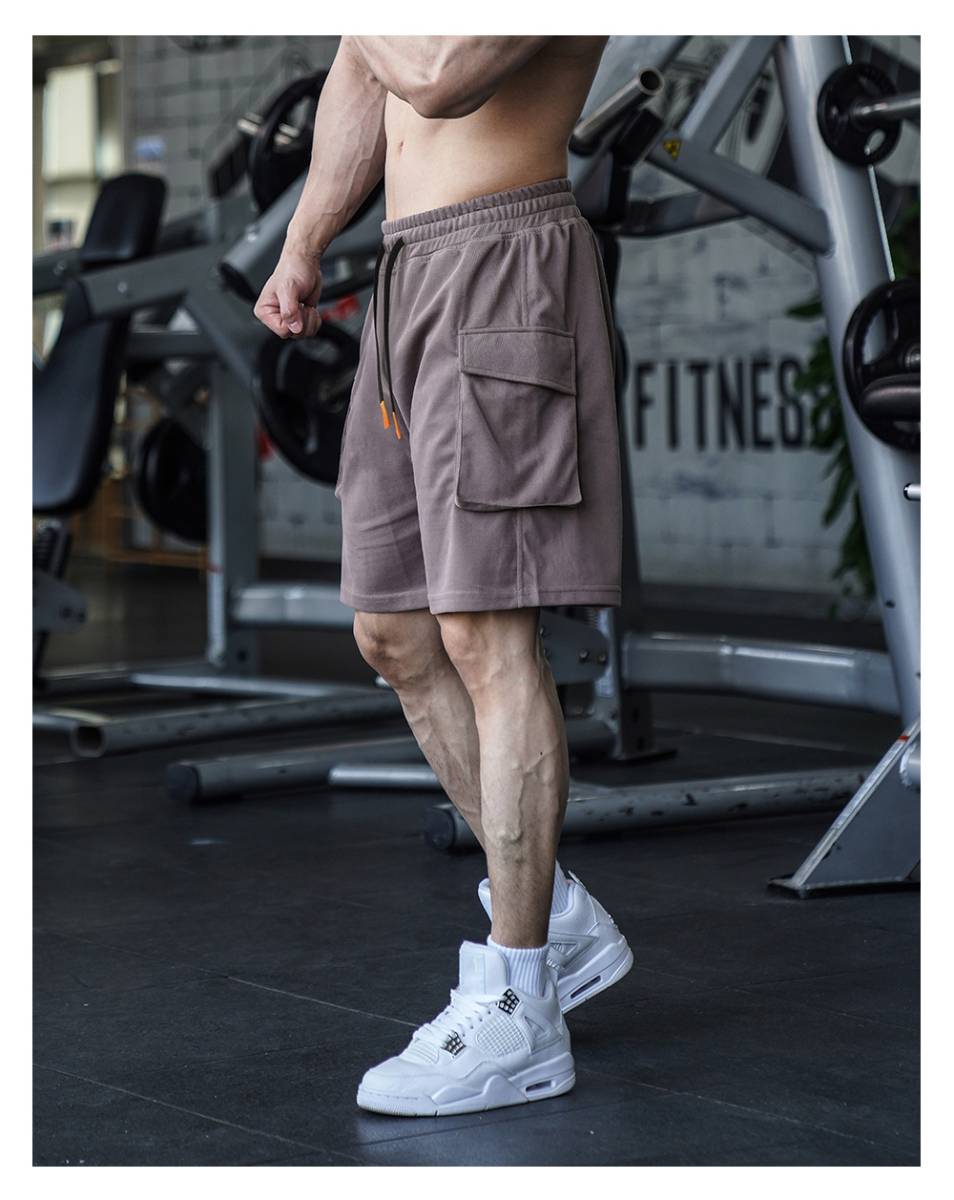 Mens Sports Cargo 95%cotton 5%spandex Shorts A-290 print logo 34