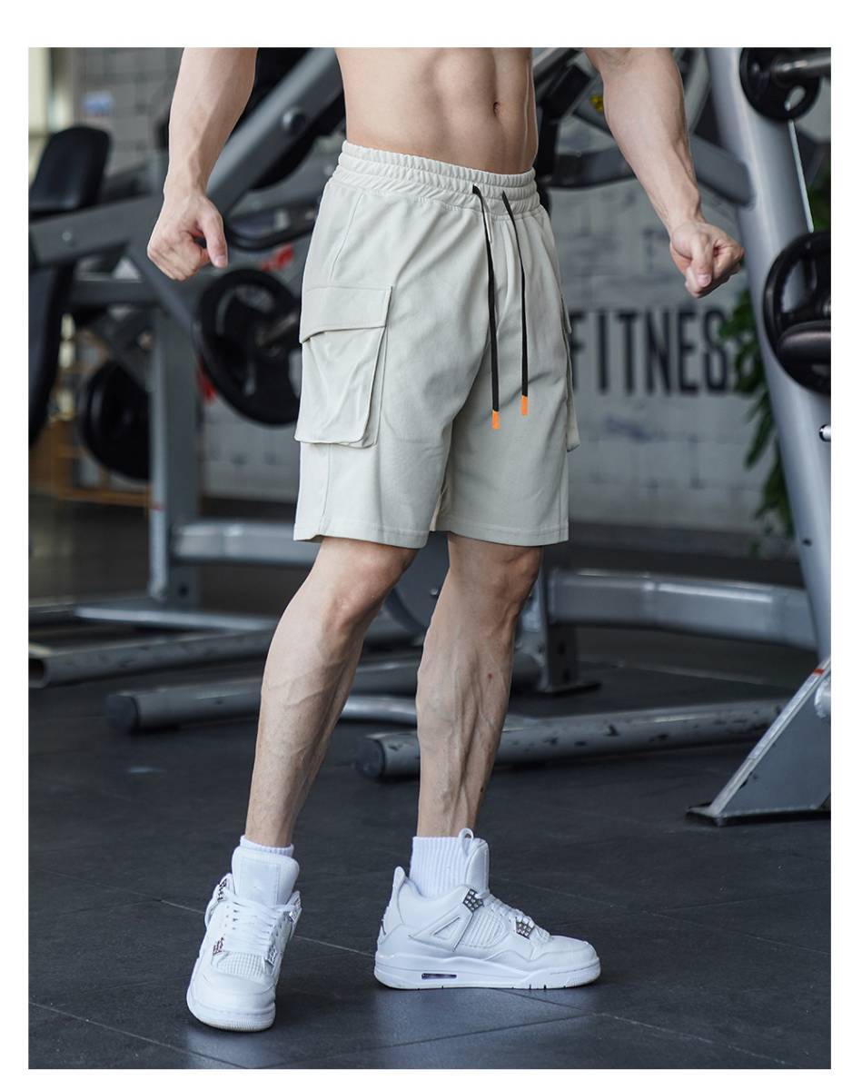 Mens Sports Cargo 95%cotton 5%spandex Shorts A-290 print logo 40