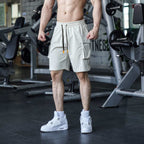Mens Sports Cargo 95%cotton 5%spandex Shorts A-290 print logo 44