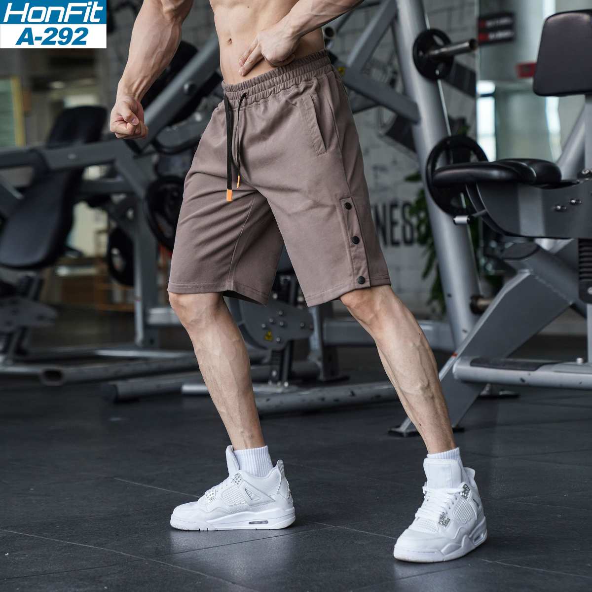 Mens Casual Fitness 90% Cotton 10% Polyester Shorts A-292 print logo 6