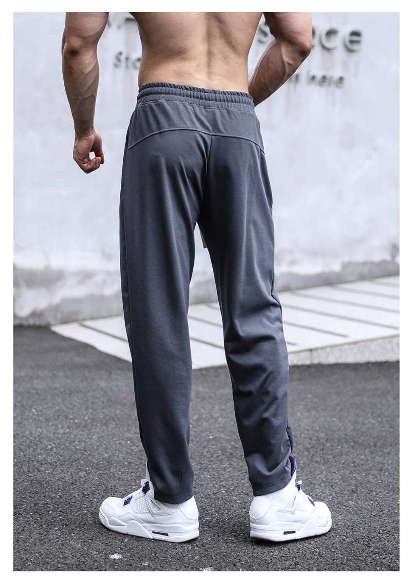 Mens Sports Workout 49%cotton 43%poylester 8%spandex Pants A-338 print logo 21