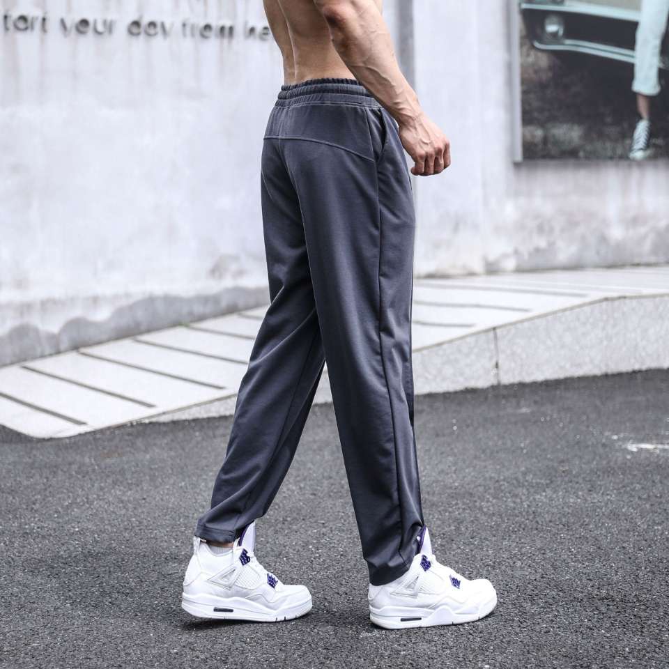 Mens Sports Workout 49%cotton 43%poylester 8%spandex Pants A-338 print logo 9