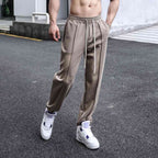 Mens Sports Workout 49%cotton 43%poylester 8%spandex Pants A-338 print logo 5