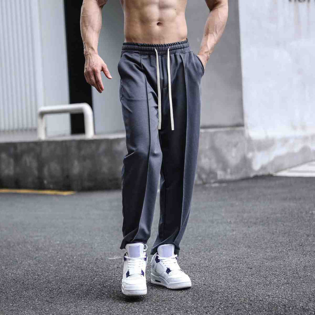 Mens Sports Workout 49%cotton 43%poylester 8%spandex Pants A-338 print logo 10