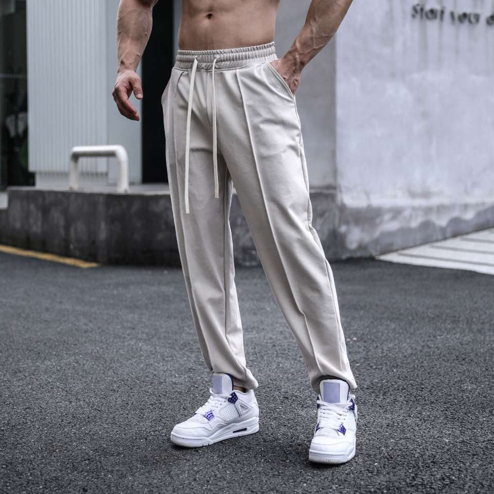 Mens Sports Workout 49%cotton 43%poylester 8%spandex Pants A-338 print logo 6
