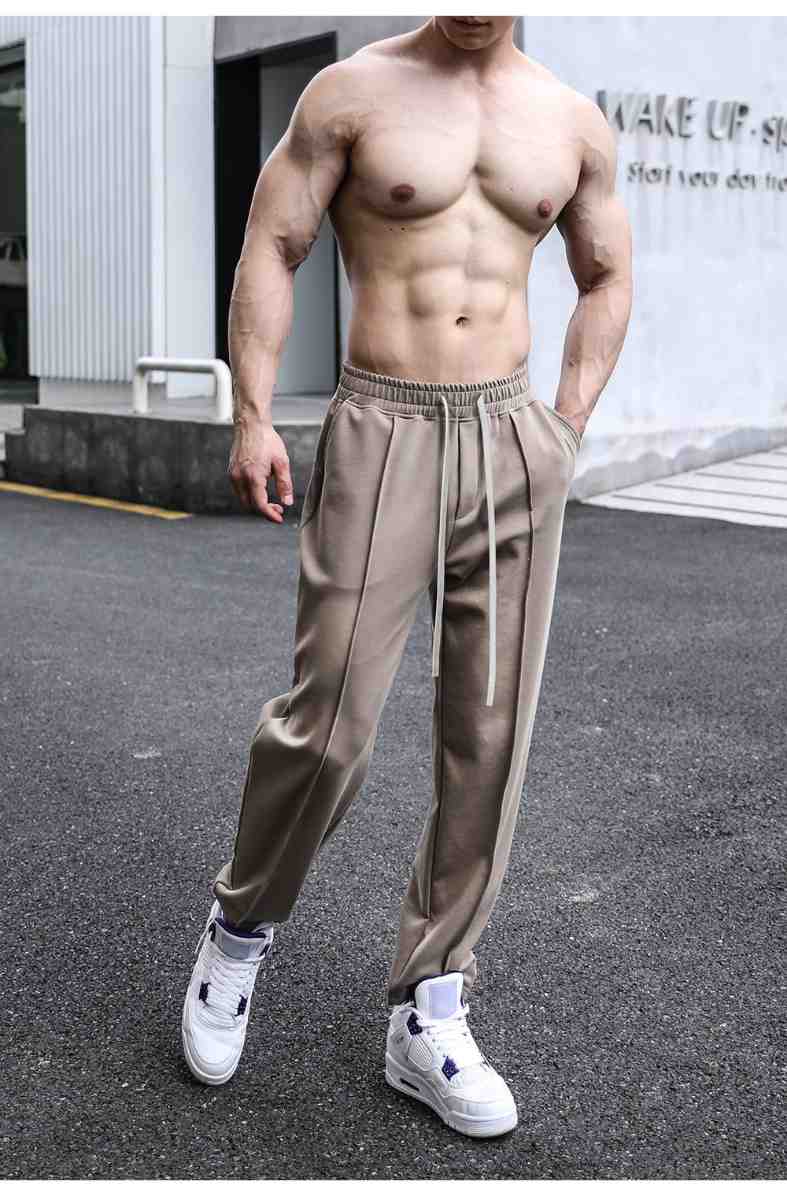 Mens Sports Workout 49%cotton 43%poylester 8%spandex Pants A-338 print logo 22