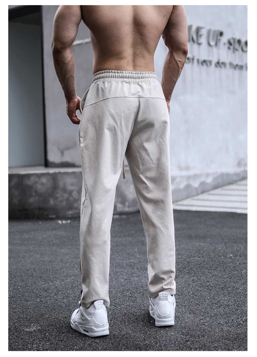 Mens Sports Workout 49%cotton 43%poylester 8%spandex Pants A-338 print logo 18
