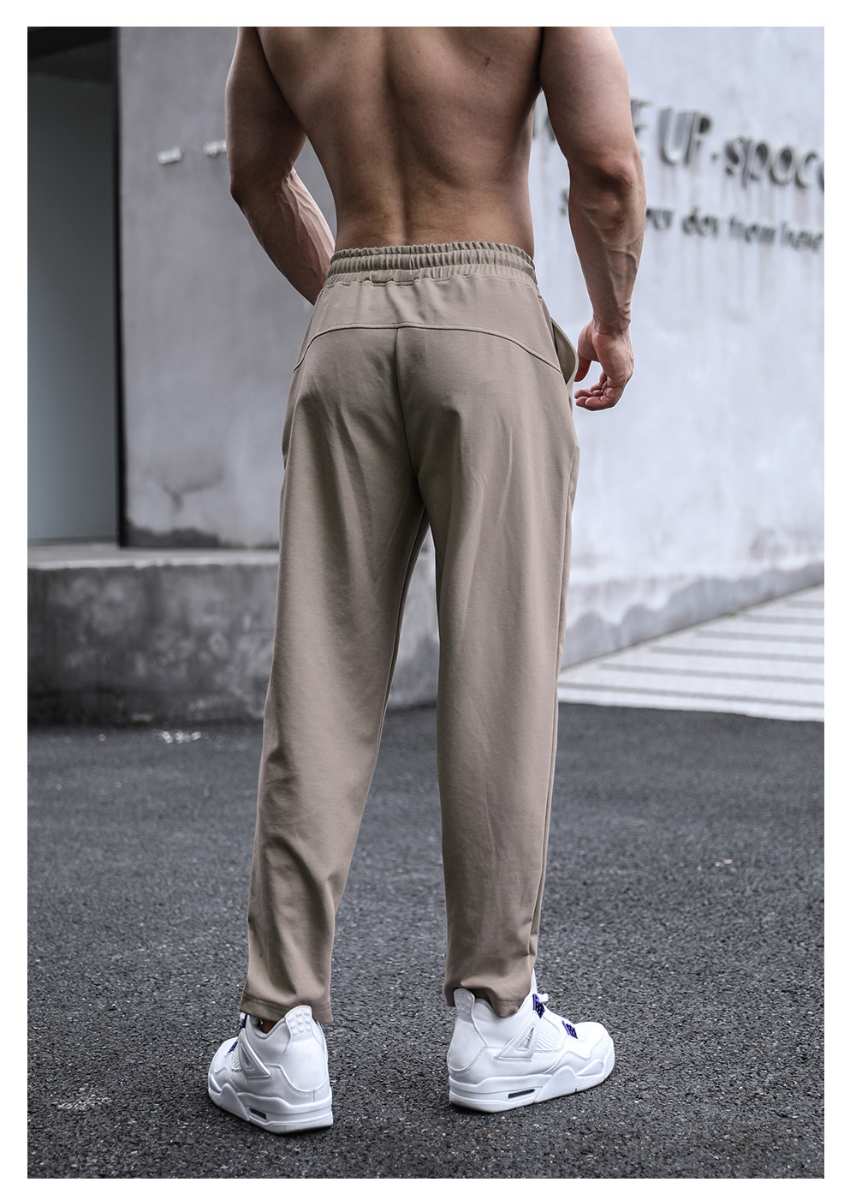 Mens Sports Workout 49%cotton 43%poylester 8%spandex Pants A-338 print logo 23
