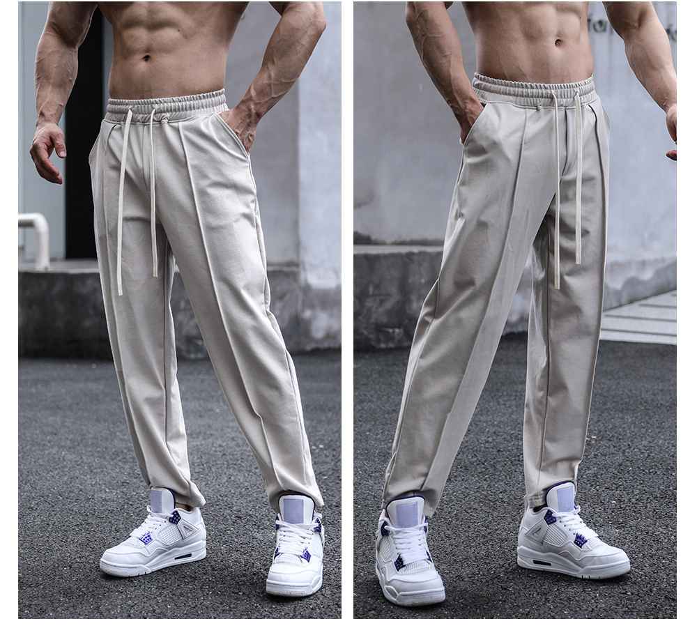 Mens Sports Workout 49%cotton 43%poylester 8%spandex Pants A-338 print logo 19