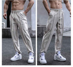 Mens Sports Workout 49%cotton 43%poylester 8%spandex Pants A-338 print logo 19