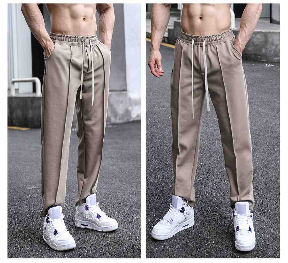 Mens Sports Workout 49%cotton 43%poylester 8%spandex Pants A-338 print logo 24