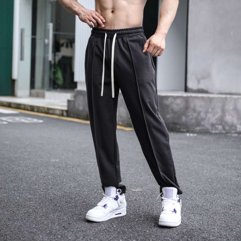 Mens Sports Workout 49%cotton 43%poylester 8%spandex Pants A-338 print logo 12