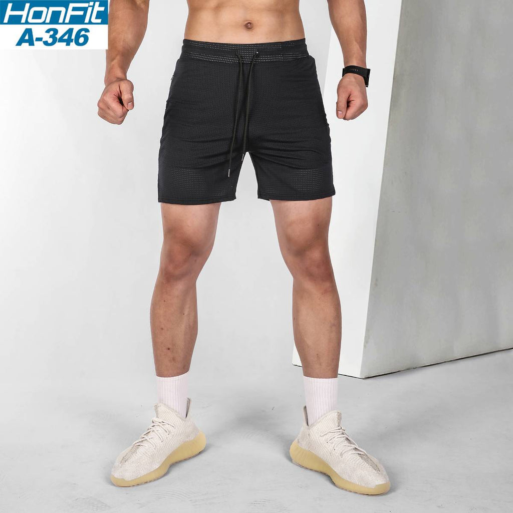 Mens Sports Running 100% polyester Shorts A-346 print logo 9