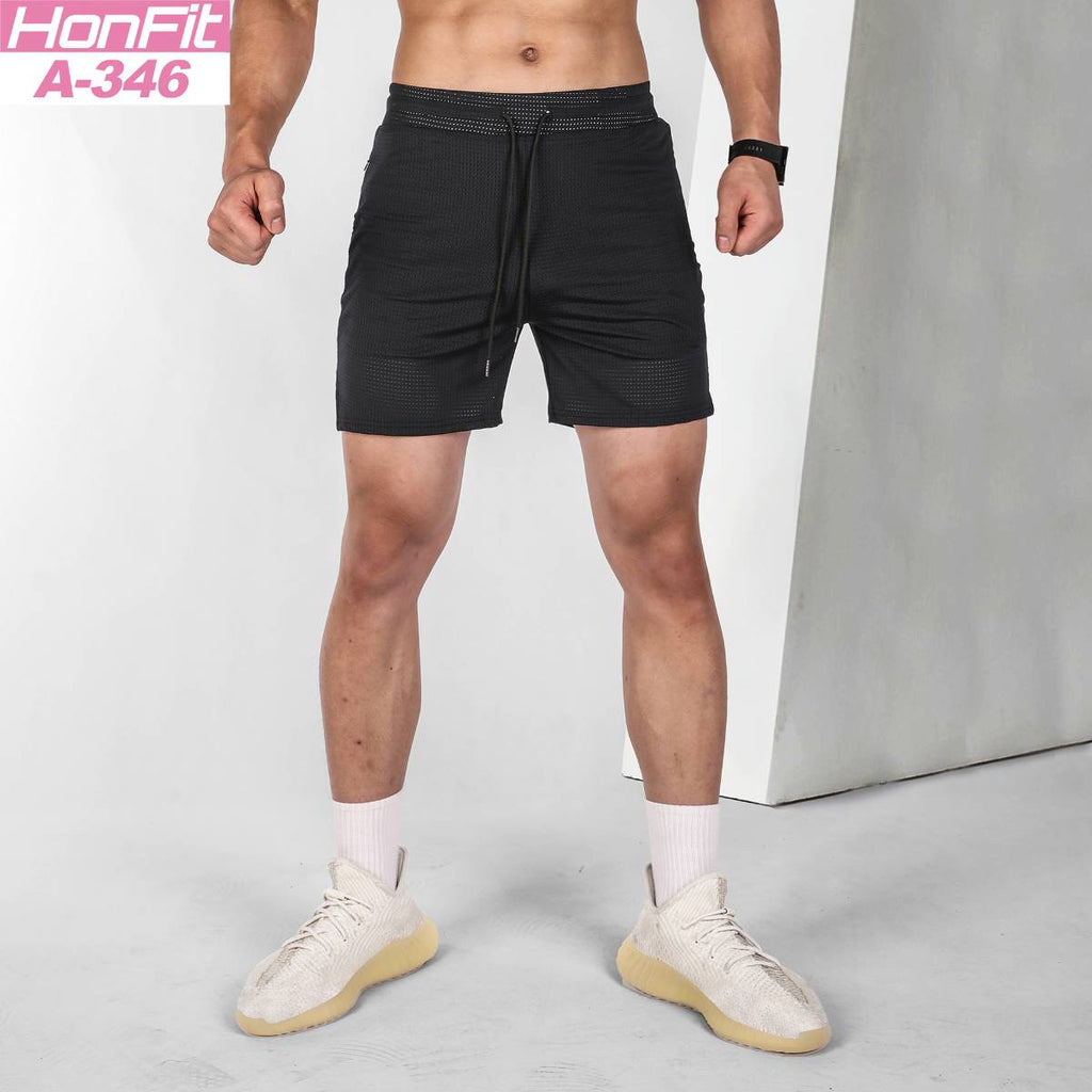 Mens Sports Running 100% polyester Shorts A-346 print logo 14