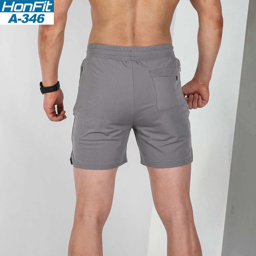 Mens Sports Running 100% polyester Shorts A-346 print logo 6