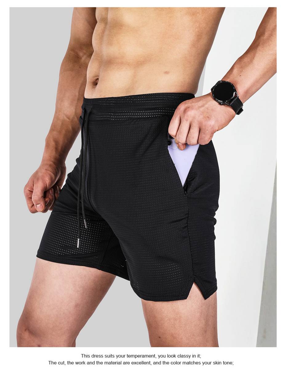 Mens Sports Running 100% polyester Shorts A-346 print logo 23