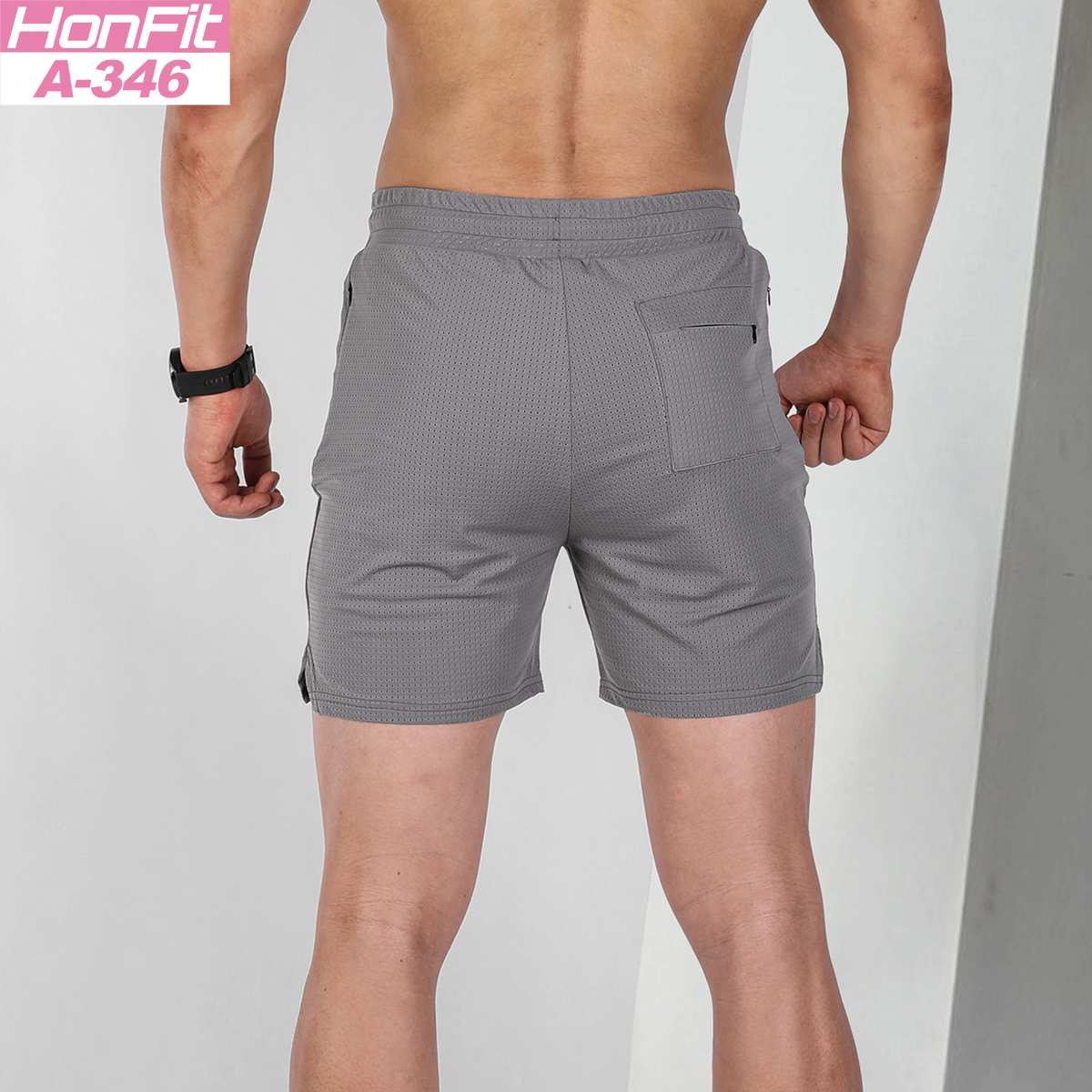 Mens Sports Running 100% polyester Shorts A-346 print logo 11