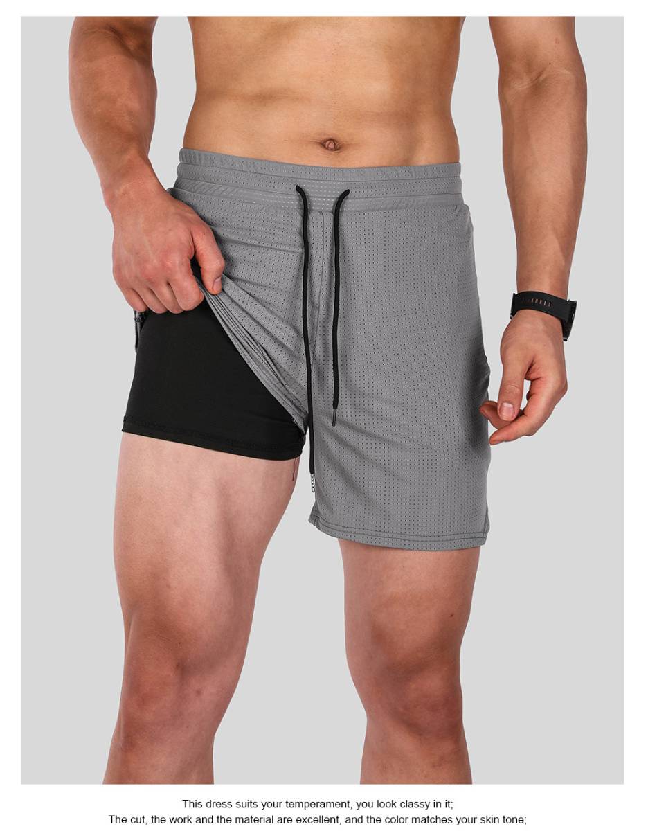 Mens Sports Running 100% polyester Shorts A-346 print logo 27