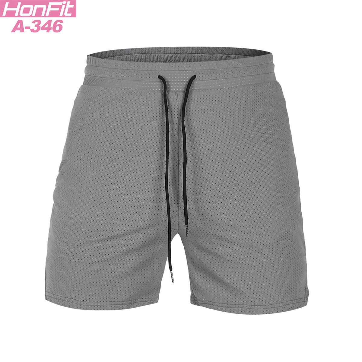 Mens Sports Running 100% polyester Shorts A-346 print logo 12