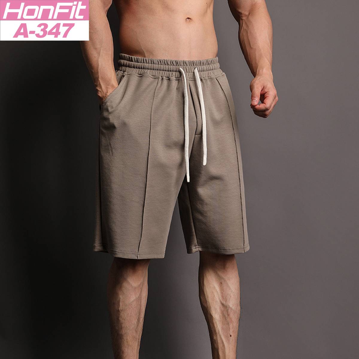 Mens Casual Sportswear 80% Cotton 20% Polyester Shorts A-347 print logo 3