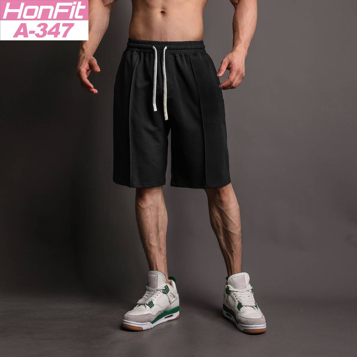 Mens Casual Sportswear 80% Cotton 20% Polyester Shorts A-347 print logo 11