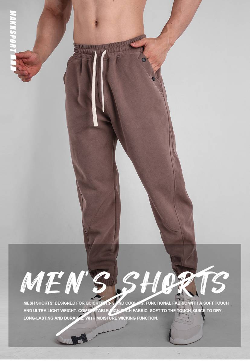 Mens Workout Jogging 70% cotton 30% polyester Pants A-373 print logo 9
