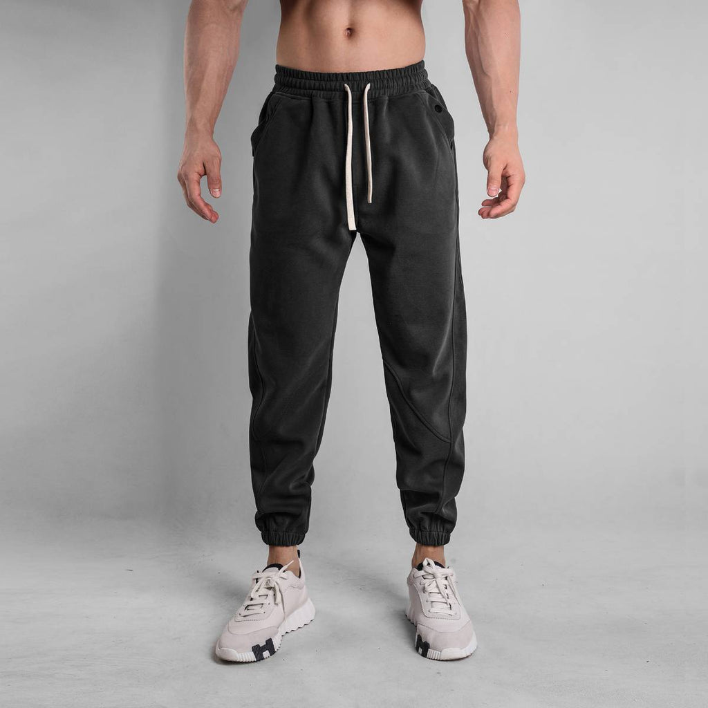 Mens Workout Jogging 70% cotton 30% polyester Pants A-373 print logo 3
