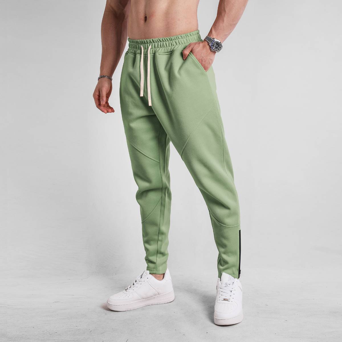 Mens Fitness Jogging 70% cotton 30% polyester Pants A-382 print logo 6