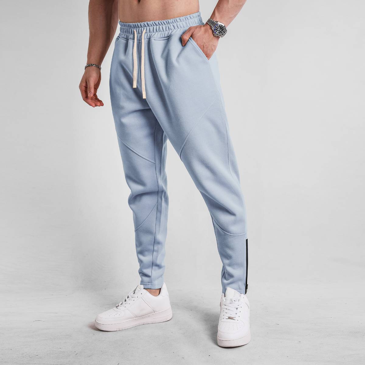 Mens Fitness Jogging 70% cotton 30% polyester Pants A-382 print logo 4