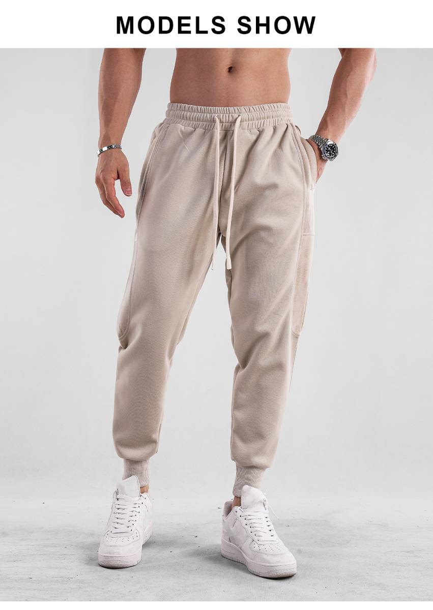 Mens Sports Running 70% cotton 30% polyester Pants A-412 print logo 17