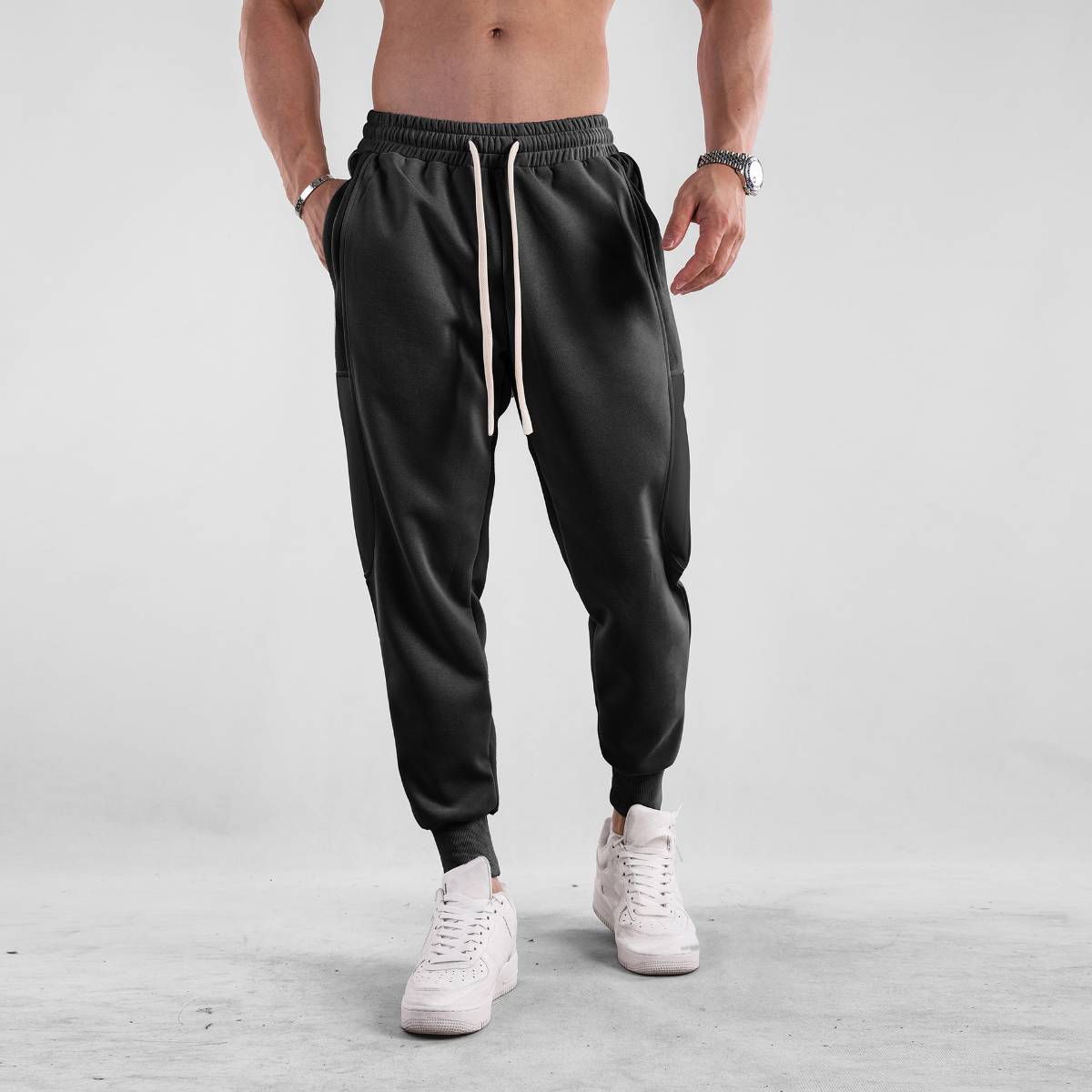 Mens Sports Running 70% cotton 30% polyester Pants A-412 print logo 1