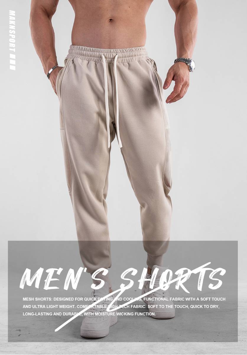 Mens Sports Running 70% cotton 30% polyester Pants A-412 print logo 12