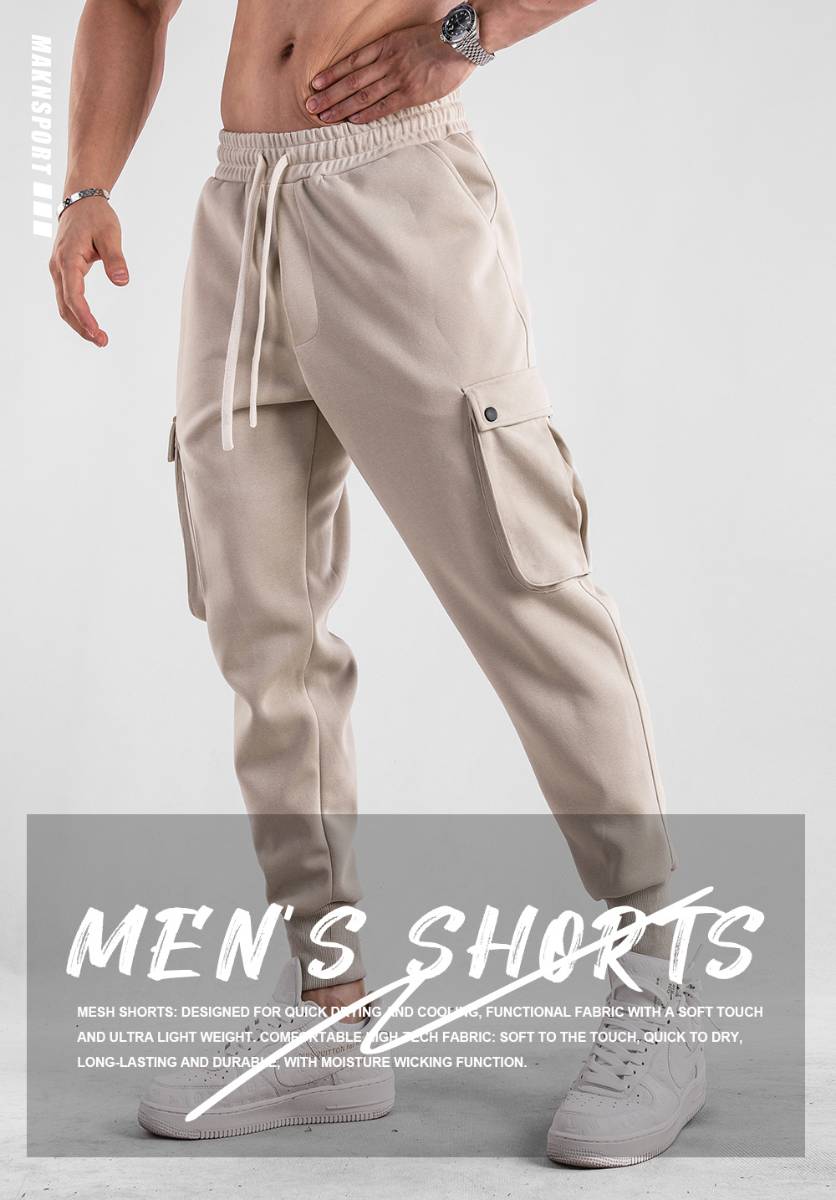 Mens Casual Cargo 70% cotton 30% polyester Pants A-419 print logo 13