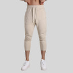 Mens Gym Fitness 80% Cotton 20% Polyester 3/4 Pants A-421 print logo 1